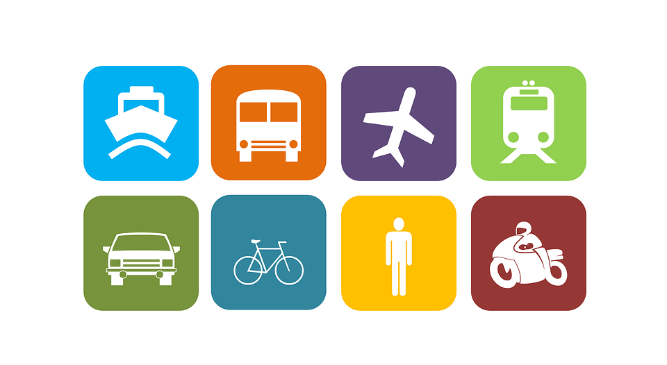 Transportation, Mobility, Vehicle, Boat, Bus, Plane